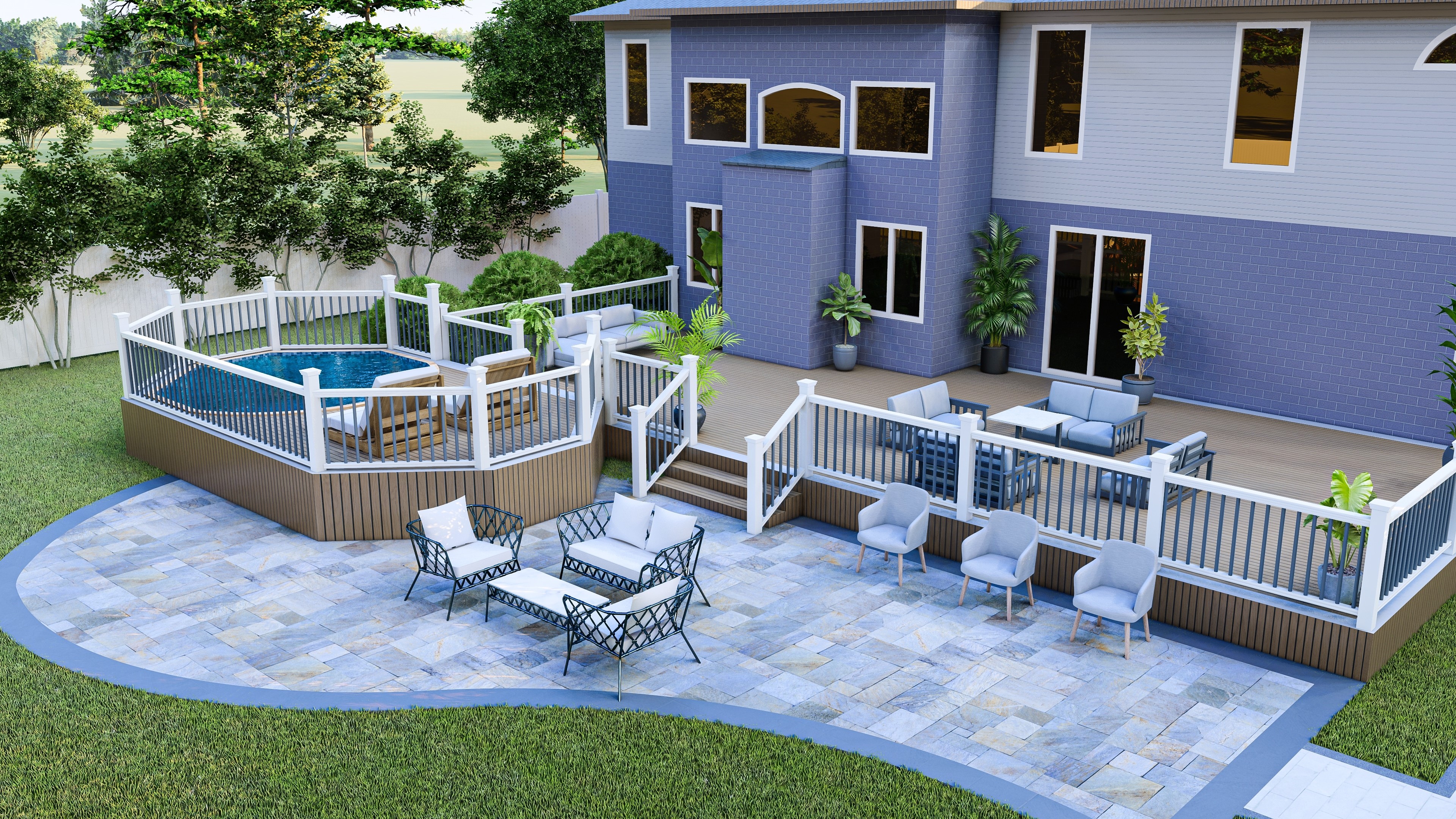 Concrete patio installation in Huntsville
